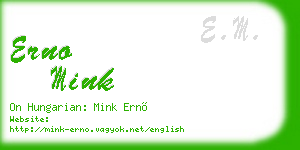 erno mink business card