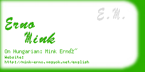 erno mink business card